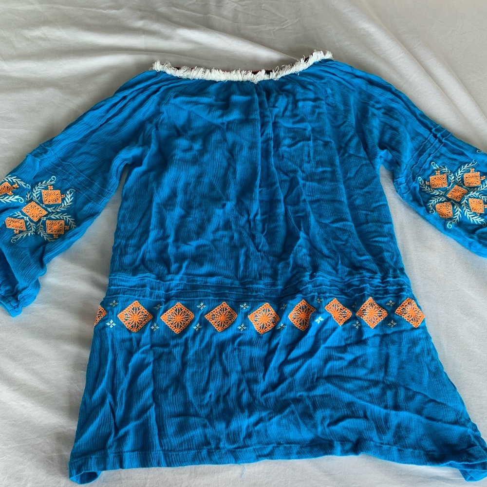 Turquoise boho tunic - Picture 3 of 4